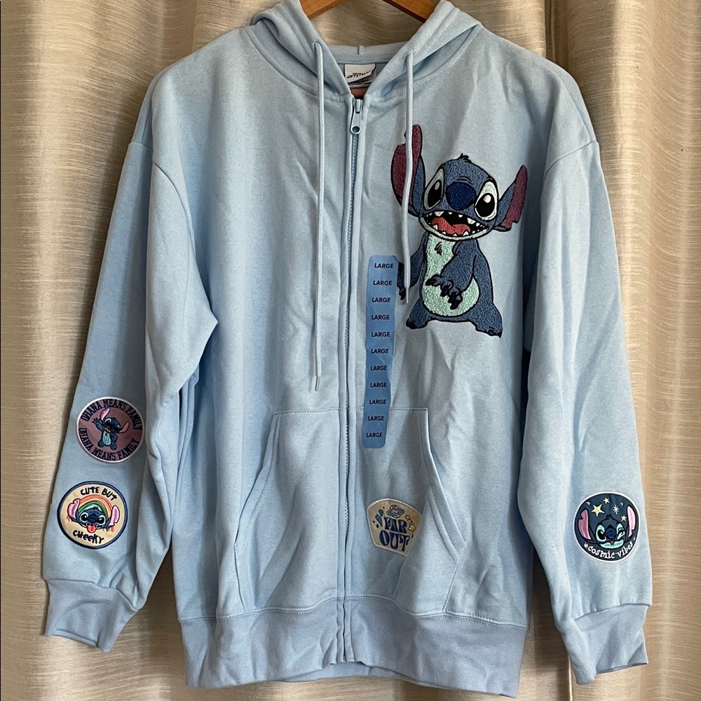 Stitch Hoodie Jacket with Patches New